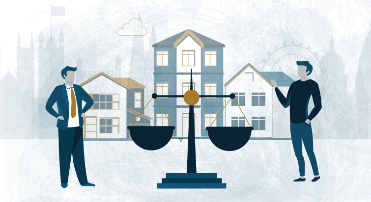Blog-image_The-best-vehicle-for-buying-property-in-the-UK people standing in front of a house with a scale