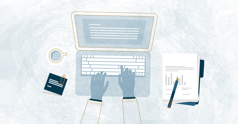 Hands examining a report Hands examining a report